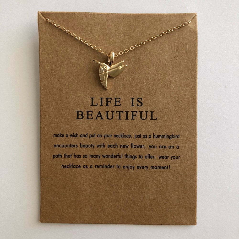 ▪️Life Is Beautiful Humming Bird Necklace - Picture 2 of 4